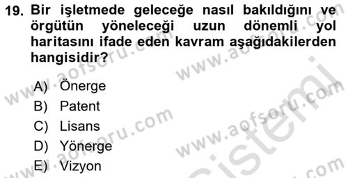 Spor Pazarlaması Dersi 2018 - 2019 Yılı 3 Ders Sınav Soruları 19. Soru