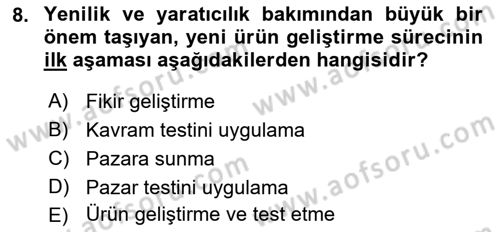 Spor Pazarlaması Dersi 2018 - 2019 Yılı 3 Ders Sınav Soruları 8. Soru