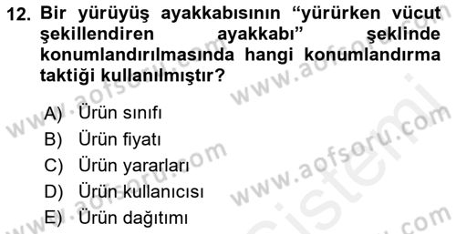 Spor Pazarlaması Dersi Ara Sınavı Deneme Sınav Soruları 12. Soru