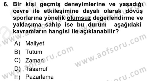 Spor Pazarlaması Dersi 2018 - 2019 Yılı (Vize) Ara Sınav Soruları 6. Soru