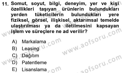 Spor Pazarlaması Dersi 2018 - 2019 Yılı (Final) Dönem Sonu Sınav Soruları 11. Soru