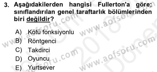 Spor Pazarlaması Dersi 2018 - 2019 Yılı (Final) Dönem Sonu Sınav Soruları 3. Soru