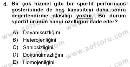 Spor Pazarlaması Dersi 2018 - 2019 Yılı (Final) Dönem Sonu Sınav Soruları 4. Soru