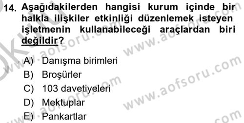 Spor Pazarlaması Dersi 2018 - 2019 Yılı Yaz Okulu Sınav Soruları 14. Soru