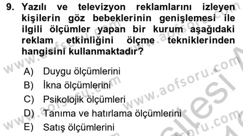 Spor Pazarlaması Dersi 2018 - 2019 Yılı Yaz Okulu Sınav Soruları 9. Soru