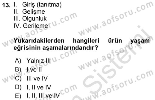 Spor Pazarlaması Dersi 2019 - 2020 Yılı (Vize) Ara Sınav Soruları 13. Soru