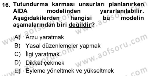 Spor Pazarlaması Dersi 2019 - 2020 Yılı (Final) Dönem Sonu Sınav Soruları 16. Soru