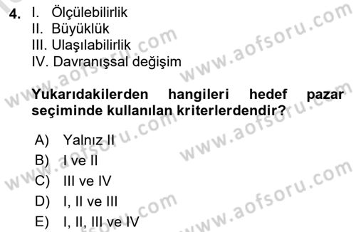 Spor Pazarlaması Dersi 2019 - 2020 Yılı (Final) Dönem Sonu Sınav Soruları 4. Soru