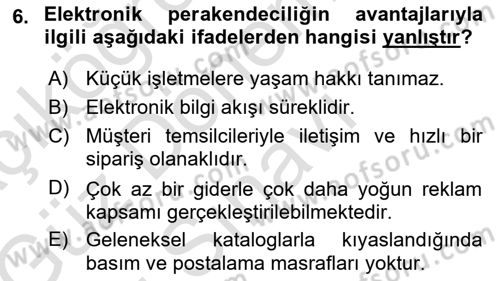 Spor Pazarlaması Dersi 2019 - 2020 Yılı (Final) Dönem Sonu Sınav Soruları 6. Soru