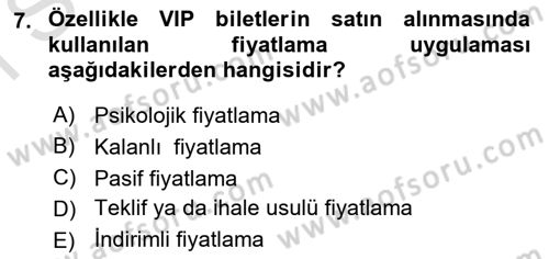 Spor Pazarlaması Dersi 2019 - 2020 Yılı (Final) Dönem Sonu Sınav Soruları 7. Soru