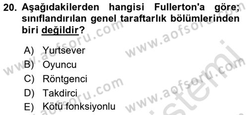 Spor Pazarlaması Dersi Ara Sınavı Deneme Sınav Soruları 20. Soru