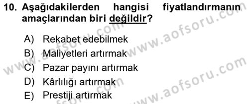 Spor Pazarlaması Dersi 2021 - 2022 Yılı (Final) Dönem Sonu Sınav Soruları 10. Soru