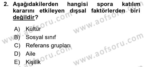 Spor Pazarlaması Dersi 2021 - 2022 Yılı (Final) Dönem Sonu Sınav Soruları 2. Soru