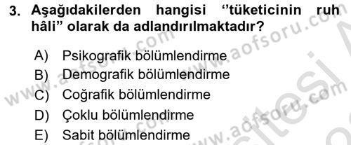 Spor Pazarlaması Dersi 2021 - 2022 Yılı (Final) Dönem Sonu Sınav Soruları 3. Soru