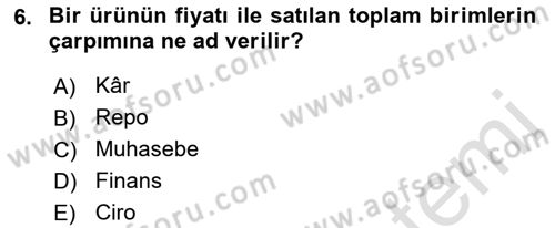 Spor Pazarlaması Dersi 2021 - 2022 Yılı (Final) Dönem Sonu Sınav Soruları 6. Soru