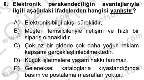 Spor Pazarlaması Dersi 2021 - 2022 Yılı (Final) Dönem Sonu Sınav Soruları 8. Soru