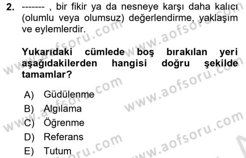 Spor Pazarlaması Dersi 2021 - 2022 Yılı Yaz Okulu Sınav Soruları 2. Soru