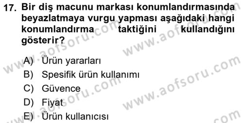 Spor Pazarlaması Dersi Ara Sınavı Deneme Sınav Soruları 17. Soru