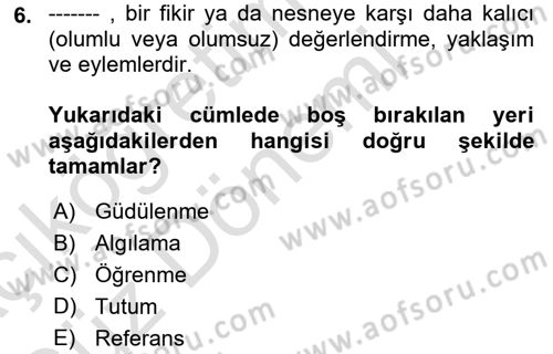 Spor Pazarlaması Dersi Ara Sınavı Deneme Sınav Soruları 6. Soru