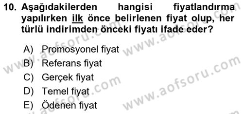 Spor Pazarlaması Dersi 2022 - 2023 Yılı (Final) Dönem Sonu Sınav Soruları 10. Soru