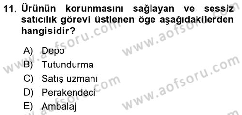 Spor Pazarlaması Dersi 2022 - 2023 Yılı (Final) Dönem Sonu Sınav Soruları 11. Soru