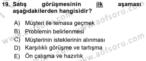 Spor Pazarlaması Dersi 2022 - 2023 Yılı (Final) Dönem Sonu Sınav Soruları 19. Soru