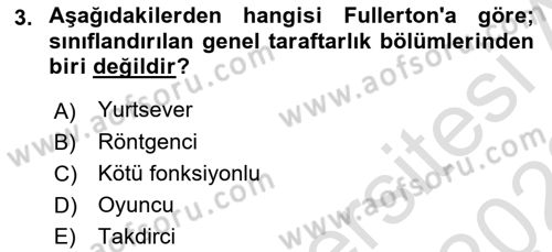 Spor Pazarlaması Dersi 2022 - 2023 Yılı (Final) Dönem Sonu Sınav Soruları 3. Soru