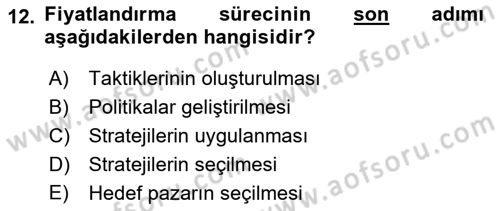 Spor Pazarlaması Dersi 2022 - 2023 Yılı Yaz Okulu Sınav Soruları 12. Soru