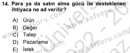 Spor Pazarlaması Dersi 2022 - 2023 Yılı Yaz Okulu Sınav Soruları 14. Soru