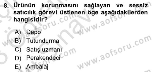 Spor Pazarlaması Dersi 2022 - 2023 Yılı Yaz Okulu Sınav Soruları 8. Soru