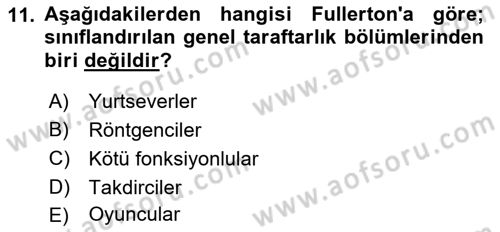 Spor Pazarlaması Dersi Ara Sınavı Deneme Sınav Soruları 11. Soru