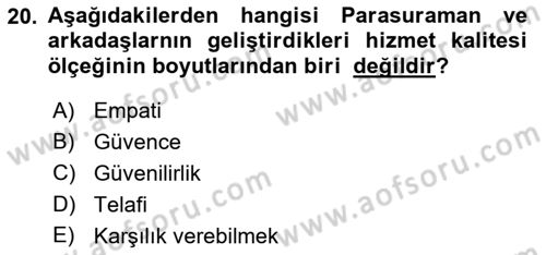 Spor Pazarlaması Dersi Ara Sınavı Deneme Sınav Soruları 20. Soru
