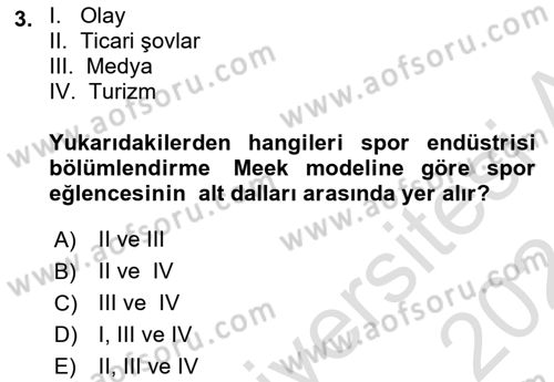 Spor Pazarlaması Dersi 2023 - 2024 Yılı (Vize) Ara Sınav Soruları 3. Soru