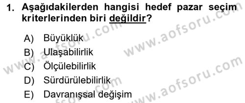 Spor Pazarlaması Dersi 2023 - 2024 Yılı (Final) Dönem Sonu Sınav Soruları 1. Soru