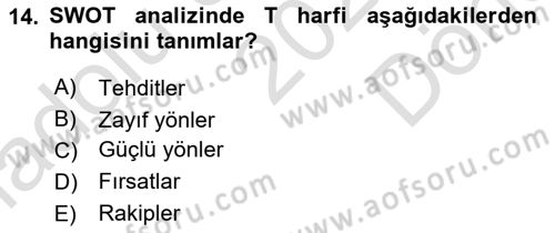 Spor Pazarlaması Dersi 2023 - 2024 Yılı (Final) Dönem Sonu Sınav Soruları 14. Soru