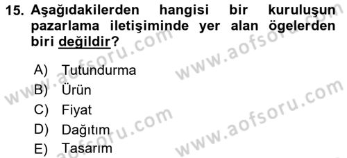 Spor Pazarlaması Dersi 2023 - 2024 Yılı (Final) Dönem Sonu Sınav Soruları 15. Soru