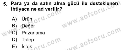 Spor Pazarlaması Dersi 2023 - 2024 Yılı (Final) Dönem Sonu Sınav Soruları 5. Soru
