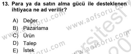 Spor Pazarlaması Dersi 2023 - 2024 Yılı Yaz Okulu Sınav Soruları 13. Soru