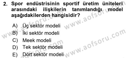Spor Pazarlaması Dersi 2023 - 2024 Yılı Yaz Okulu Sınav Soruları 2. Soru