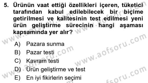 Spor Pazarlaması Dersi 2023 - 2024 Yılı Yaz Okulu Sınav Soruları 5. Soru