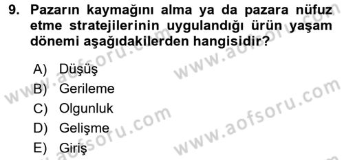 Spor Pazarlaması Dersi 2023 - 2024 Yılı Yaz Okulu Sınav Soruları 9. Soru