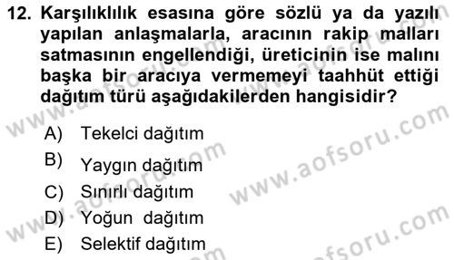 Spor Pazarlaması Dersi 2024 - 2025 Yılı (Final) Dönem Sonu Sınav Soruları 12. Soru