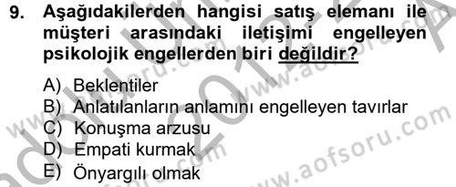 Müşteri İlişkileri Yönetimi Dersi 2012 - 2013 Yılı (Vize) Ara Sınav Soruları 9. Soru