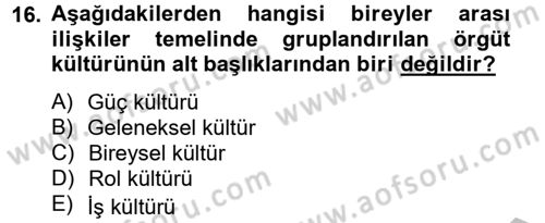 Müşteri İlişkileri Yönetimi Dersi 2012 - 2013 Yılı (Final) Dönem Sonu Sınav Soruları 16. Soru