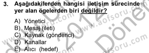 Müşteri İlişkileri Yönetimi Dersi 2012 - 2013 Yılı (Final) Dönem Sonu Sınav Soruları 3. Soru