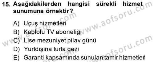 Müşteri İlişkileri Yönetimi Dersi 2013 - 2014 Yılı (Vize) Ara Sınav Soruları 15. Soru