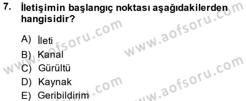 Müşteri İlişkileri Yönetimi Dersi 2013 - 2014 Yılı (Vize) Ara Sınav Soruları 7. Soru