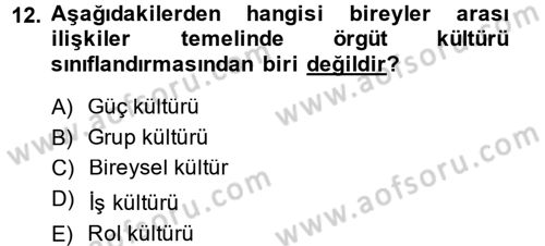 Müşteri İlişkileri Yönetimi Dersi 2013 - 2014 Yılı (Final) Dönem Sonu Sınav Soruları 12. Soru