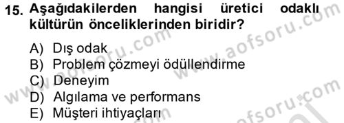 Müşteri İlişkileri Yönetimi Dersi 2013 - 2014 Yılı Tek Ders Sınav Soruları 15. Soru