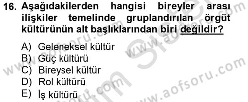 Müşteri İlişkileri Yönetimi Dersi 2013 - 2014 Yılı Tek Ders Sınav Soruları 16. Soru